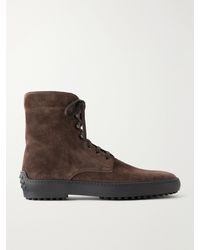 Tod's - Winter Gommino Suede Boots - Lyst