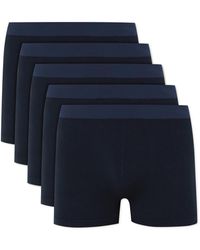 Hamilton and Hare Five-pack Stretch-jersey Boxer Briefs - Blue