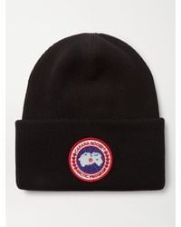 Canada Goose - Logo-appliquéd Merino Wool Beanie - Lyst