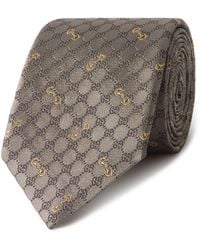 Gucci - 7cm Logo-embroidered Silk-jacquard Tie - Lyst