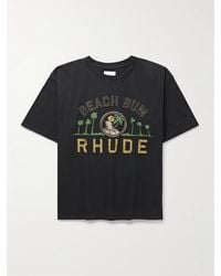 Rhude - Palmera T-Shirt aus Baumwoll-Jersey mit Logoprint - Lyst