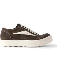 Rick Owens - Vintage Leather-Trimmed Suede Sneakers - Lyst