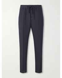 Altea - Mattia Straight-leg Linen Drawstring Trousers - Lyst