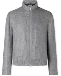 Brunello Cucinelli - Wool, Linen And Silk-Blend Bomber Jacket - Lyst