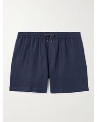 Agnona - Straight-leg Linen Swim Shorts - Lyst