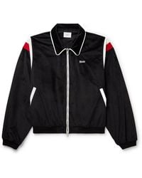 Rhude - Mancino Logo-Embroidered Striped Velour Track Jacket - Lyst