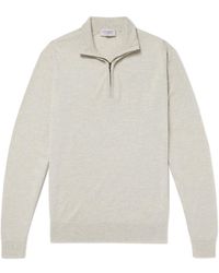 John Smedley - Tapton Slim-Fit Merino Wool Half-Zip Sweater - Lyst