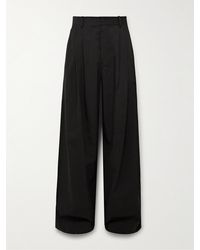The Row - Berto Wide-leg Pleated Cashmere-blend Trousers - Lyst
