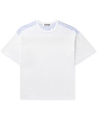 Aloye Poplin-panelled Cotton-jersey T-shirt - White