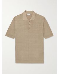 Altea Linen And Cotton-blend Polo Shirt - Brown