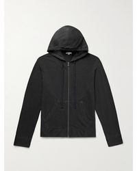 James Perse - Garment-dyed Cotton-jersey Zip-up Hoodie - Lyst