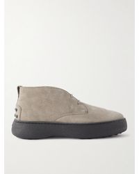 Tod's - Shearling-lined Suede Chukka Boots - Lyst