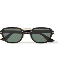 Montblanc - Square-frame Tortoiseshell Acetate And Gold-tone Sunglasses - Lyst