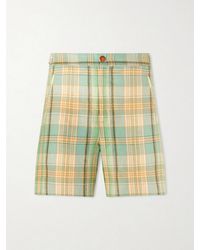 God's True Cashmere - Straight-Leg Checked Linen Shorts - Lyst