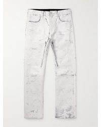 Givenchy - Straight-leg Embellished Coated Stretch-denim Jeans - Lyst