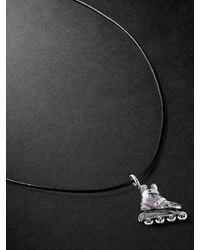 Annoushka - Miami Rollerskate 18-Karat Blackened And, Multi-Stone And Leather Pendant Necklace - Lyst