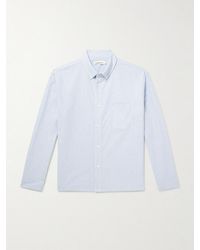 FRAME - Button-Down Collar Striped Cotton Shirt - Lyst