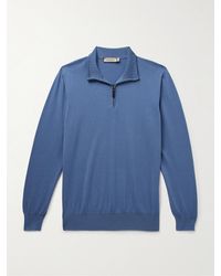 Canali - Cotton Half-zip Sweater - Lyst