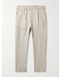 Alex Mill - Standard Slim-fit Cropped Pleated Linen Trousers - Lyst
