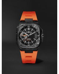 Bell & Ross - Br-x5 Carbon Orange Limited Edition Automatic Chronometer 41mm Dlc-coated Titanium And Rubber Watch - Lyst