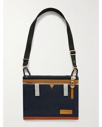 master-piece - Link Leather-trimmed Colour-block Twill Messenger Bag - Lyst