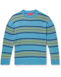 The Elder Statesman - Reef Striped Cashmere And Cotton-Blend Sweater - Lyst
