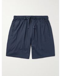 Umit Benan - Julian Straight-Leg Cotton And Silk-Blend Drawstring Shorts - Lyst