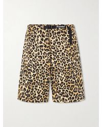 Kapital - Wide-leg Belted Leopard-print Cotton-twill Shorts - Lyst