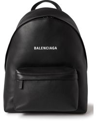 Balenciaga - Logo-print Leather Backpack - Lyst