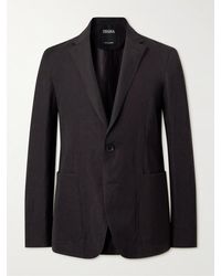 Zegna - Slim-fit Wool And Linen-blend Suit Jacket - Lyst