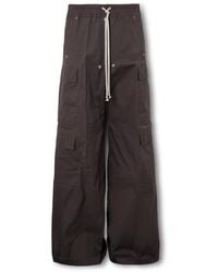 Rick Owens - Belas Wide-Leg Cotton-Blend Poplin Drawstring Cargo Trousers - Lyst
