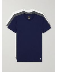 Polo Ralph Lauren - Confezione da tre T-shirt in jersey di cotone con logo ricamato - Lyst