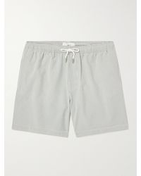 MR P. - Straight-leg Mid-length Striped Seersucker Swim Shorts - Lyst