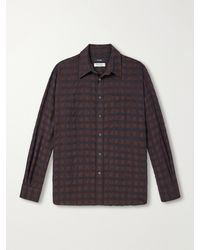 Willy Chavarria - Veterano Puckered Felted Satin-Twill And Virgin Wool-Blend Shirt - Lyst