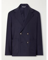 De Bonne Facture - Double-Breasted Virgin Wool-Twill Jacket - Lyst
