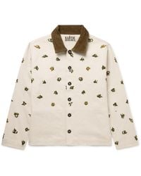 Kartik Research - Corduroy-Trimmed Embroidered Embellished Cotton-Twill Jacket - Lyst