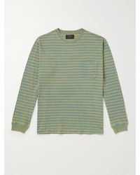 Beams Plus - Indigo Striped Cotton-jersey T-shirt - Lyst