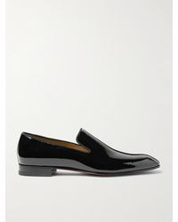 Christian Louboutin - Dandelion Grosgrain-trimmed Patent-leather Loafers - Lyst