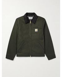 Carhartt - Detroit Corduroy-trimmed Organic Cotton-canvas Jacket - Lyst
