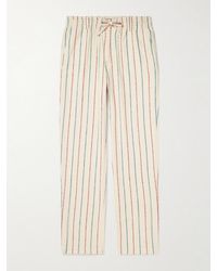 Kardo - Striped Straight-Leg Cotton-Canvas Drawstring Trousers - Lyst