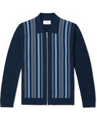 MR P. - Striped Cotton Zip-up Sweater - Lyst