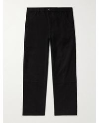 Moncler - Straight-Leg Logo-Appliquéd Cotton-Blend Canvas Trousers - Lyst