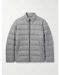 Herno - Leather-Trimmed Quilted Silk And Cashmere-Blend Down Jacket - Lyst