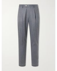 Brunello Cucinelli - Straight-Leg Pleated Wool Trousers - Lyst