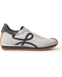 Loewe - Flow Runner Leather-trimmed Suede And Shell Sneakers - Lyst
