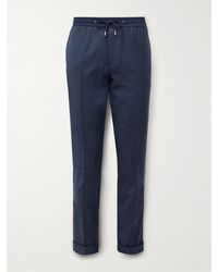 Paul Smith - Slim-fit Wool And Cashmere-blend Flannel Drawstring Trousers - Lyst