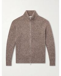 Brunello Cucinelli - Brushed Cashmere And Silk-Blend Zipped Sweater - Lyst