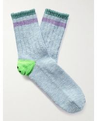 Kapital - Happy Heels Striped Ribbed Cotton-Blend Socks - Lyst