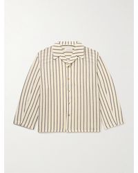 LE17SEPTEMBRE - Camp-collar Striped Crocheted Cotton Shirt - Lyst