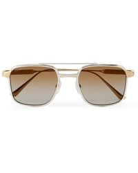 Cartier - Santos Aviator-Style And-Tone Titanium Sunglasses - Lyst